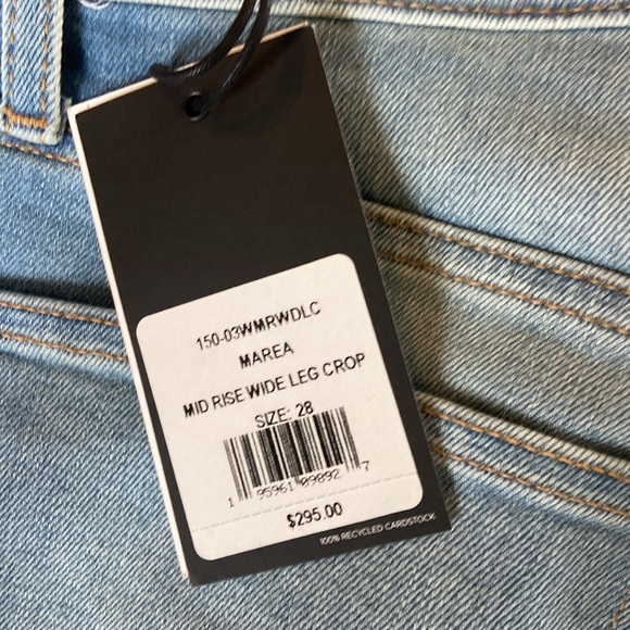 Re/Done Mid Rise Wide Leg Cropped Jeans Sz 28 NEW Marea - Picture 4 of 5